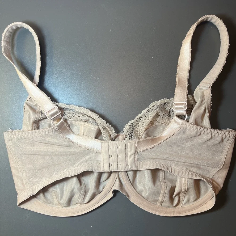 Panache Jasmine 36HH  Nude Balconette Underwire Semi Sheer Bra 6951‎